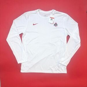 New - Nike White OSU Dri-Fit Long Sleeve Men's Tee - L